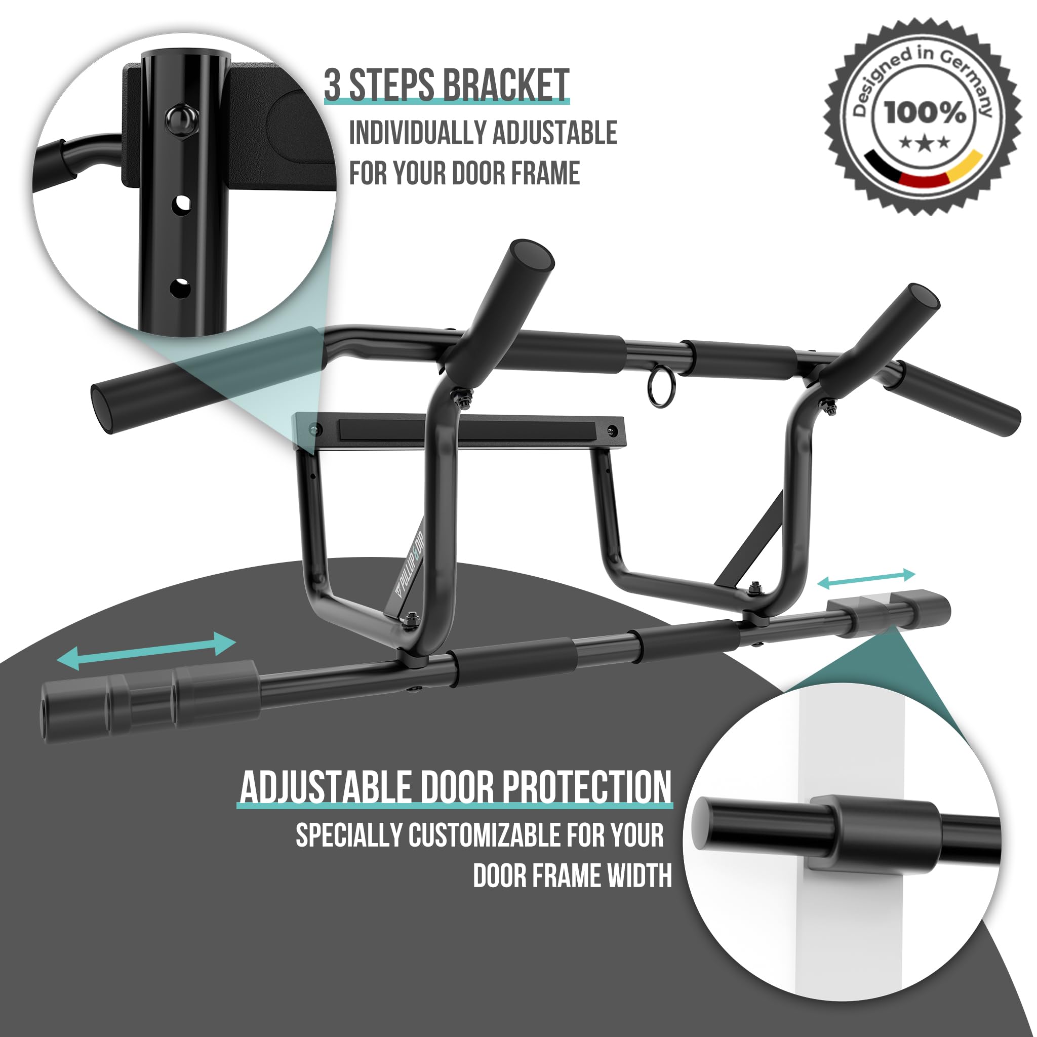 PULLUP & DIP Doorway Pull-Up Bar Without Screwing And No Slipping